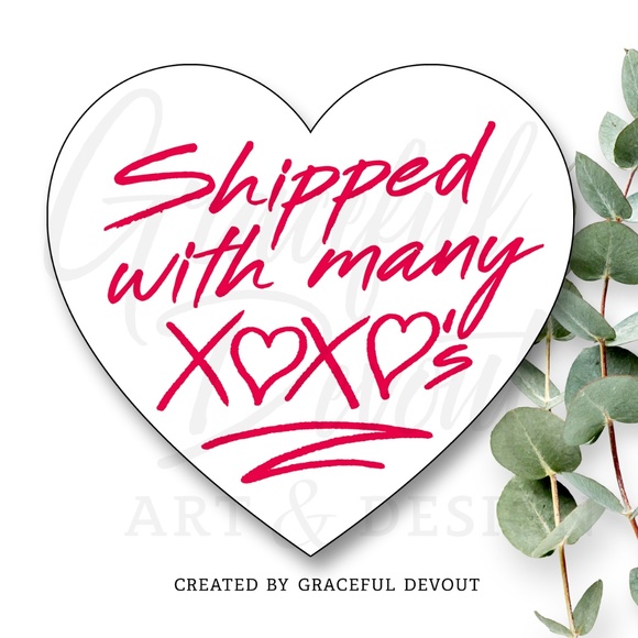 Shipped With Many XOXO’s- 2" (inches) Sticker (48ct.)  [GD121-48] - Picture 1 of 3